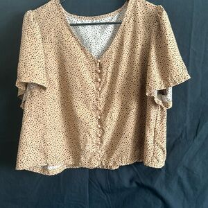 Polka Dot Tan Blouse
